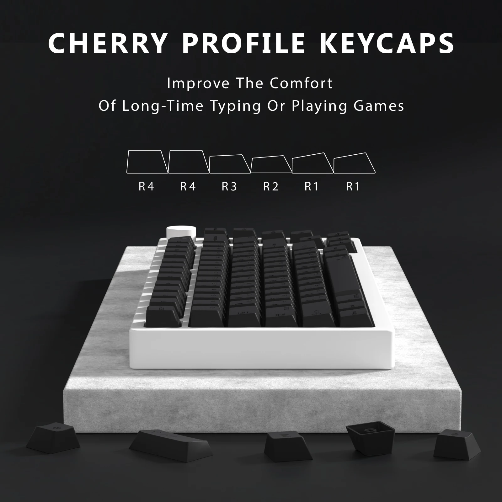 KBDiy Japanese Retro GMK Keycaps Minimal Gray Cherry Profile PBT Keycap Set for Gamer Mechanical Keyboard Custom 60% Key Caps