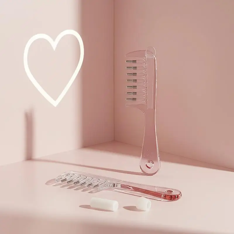 Unisex Transparent Rolling Teeth Essential Oil Massage Comb Built-in Tank for Anti-hair Loss Scalp Care