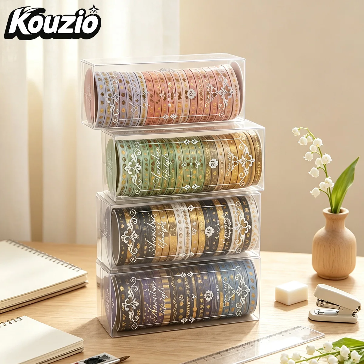 20 Rolls/Box Fine Delicate Bronzing Washi Tape , Masking Tape For Design and Diy, For Precision Work ,Scrapbook Supplies