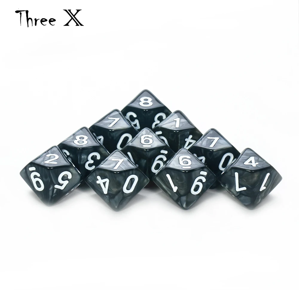 D10 DICE Set-10 d10, Perfect for Math Dice Games - 10 Sided Polyhedral Plastic  Table Top RPG