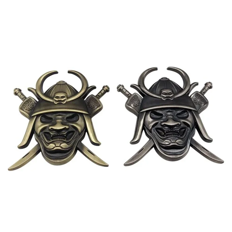 

Skull Onimusha Samurai Personality Badge Sticker Decal Decor Car Body Rear Tailgate 3D Car Sticker