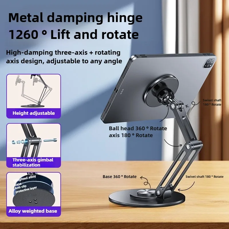 iPad Stand Holder Adjustable Tablet Stand for Desk,iPad Accessories Rotating Display Stand Accessories Table Mount 12.9