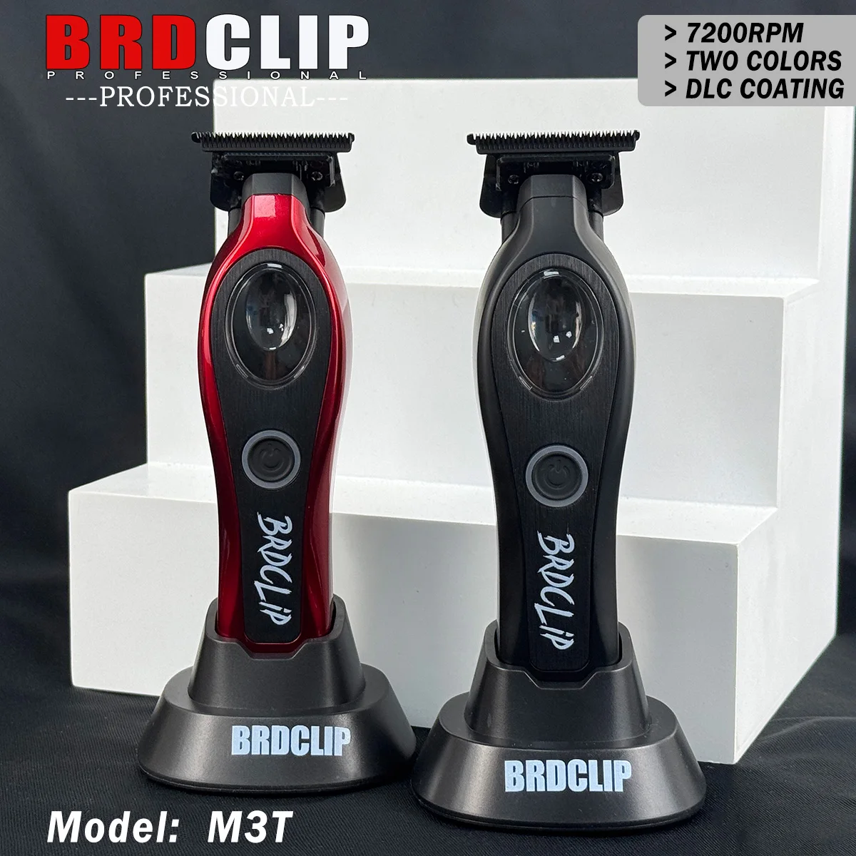 

Professional BRDCLIP M3T 7200RPM DLC Coating with Charger Base Carving Gradient Hair Trimmer Barber Electric Clipper for Men