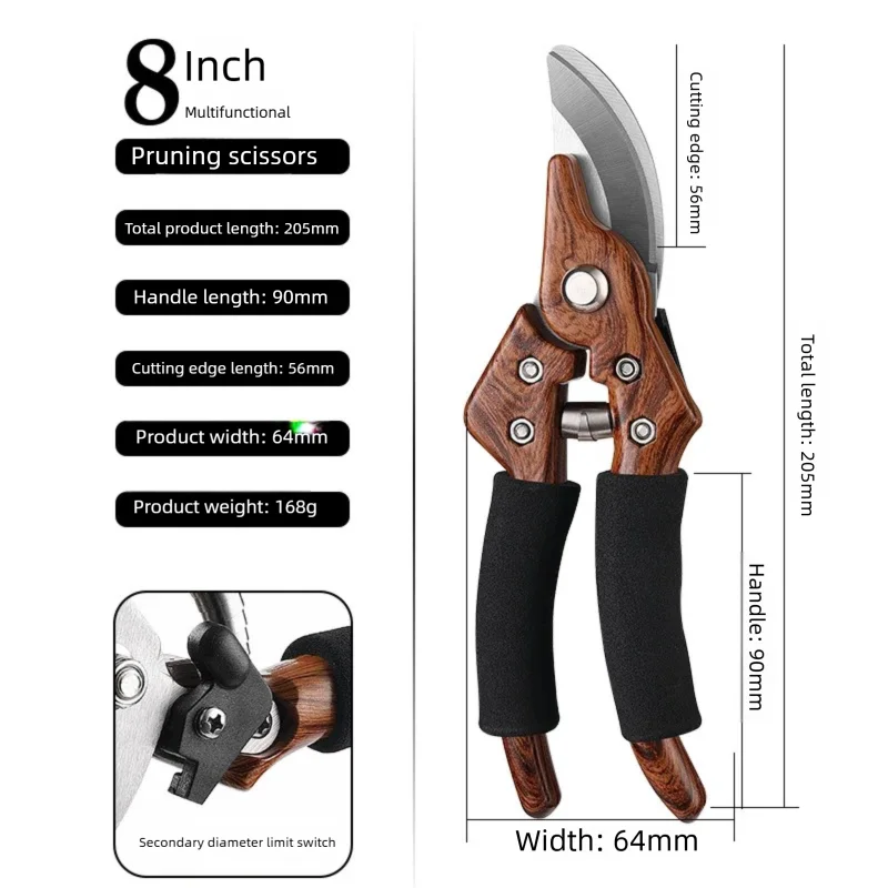 مقصات تشذيب حادة وغير قابلة للانزلاق للنباتات الخضراء وبساتين الزهور وتطعيم المناظر الطبيعية أداة مقصات البستنة المتخصصة #3