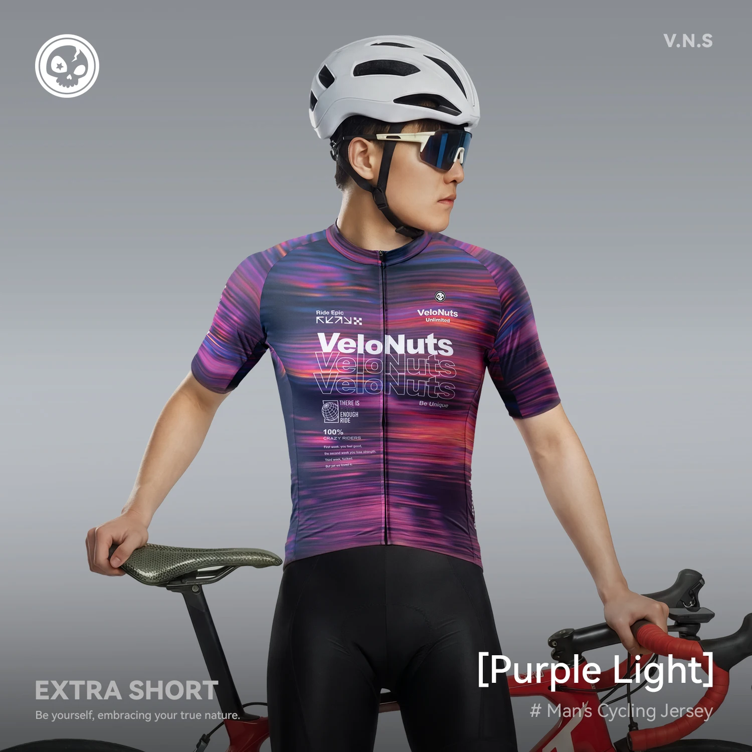 

VELONUTS Summer Cycling Jersey Lightweight Elastic Breathable Short Sleeve Jersey Quick Dry Slim Top Shirt Men Cycling Clothing