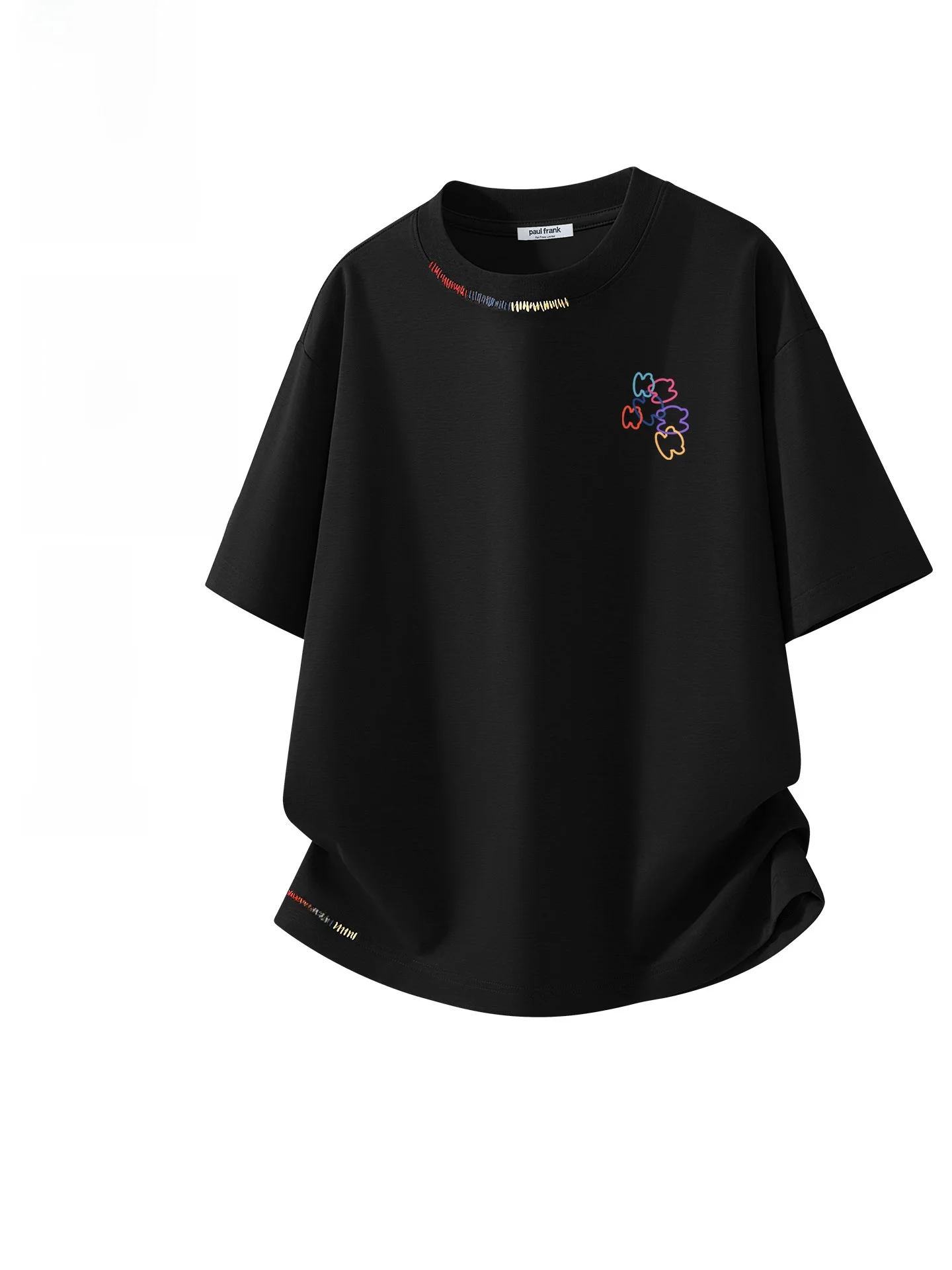 

Летняя футболка с модным дизайном, вышивкой Мулан и обезьянкой с большим ртом, хлопковая, для пар, повседневная, в стиле фэшн