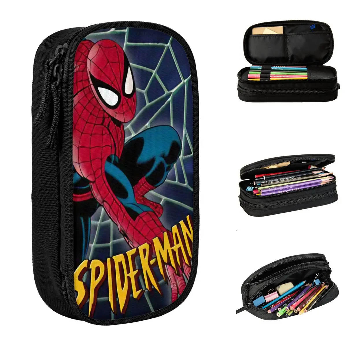 Imagem -01 - Homem-aranha Quadrinhos Estojo para Lápis Dupla Camada Grande Capacidade Material de Escritório Caixa Presentes Perfeitos homem aranha quadrinhos estojo para lapis dupla camada grande capacidade material de escritorio caixa presentes perfeitos 01