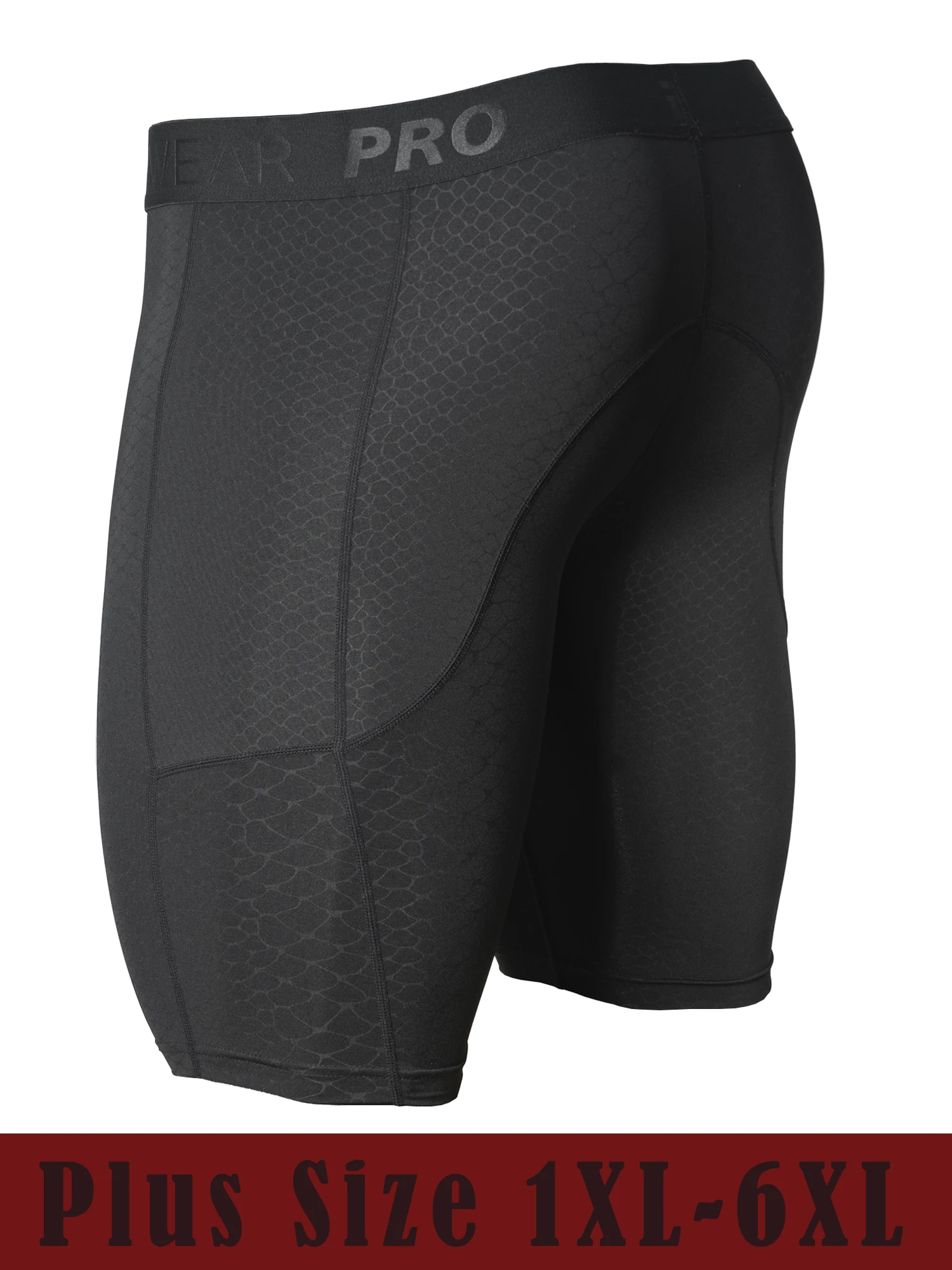 Men's Underwear Sports Running Fitness,Side Pockets,Front Inner Pocket,Snake Pattern Embossed,Plus Size 1XL-6XL
