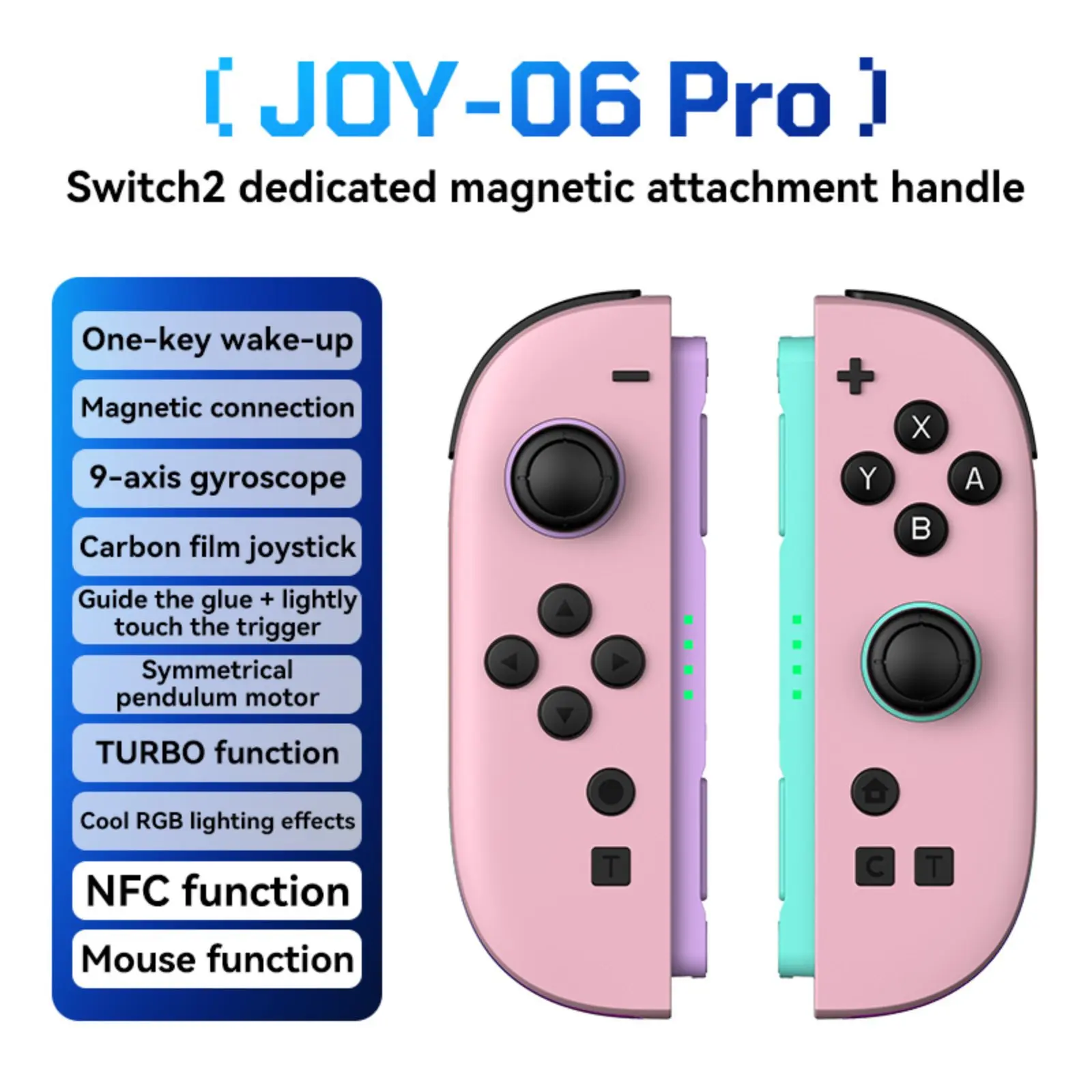 Switch 2 Wireless Joy-Con Controller RGB Hall Effect Joystick 6-Axis Gyro Turbo Vibration Gamepad Accessories image 3