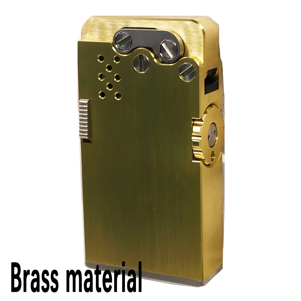 Handmade Brass Mechanical Automatic Ignition Gasoline Lighter And Titanium Alloy Material Gift Box