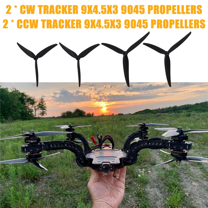 

ODIES-4-Pack 90453 Пропеллеры из стекловолокна и нейлона для макрокеда и Cinelifter RC FPV Drone, 2CW + 2CCW