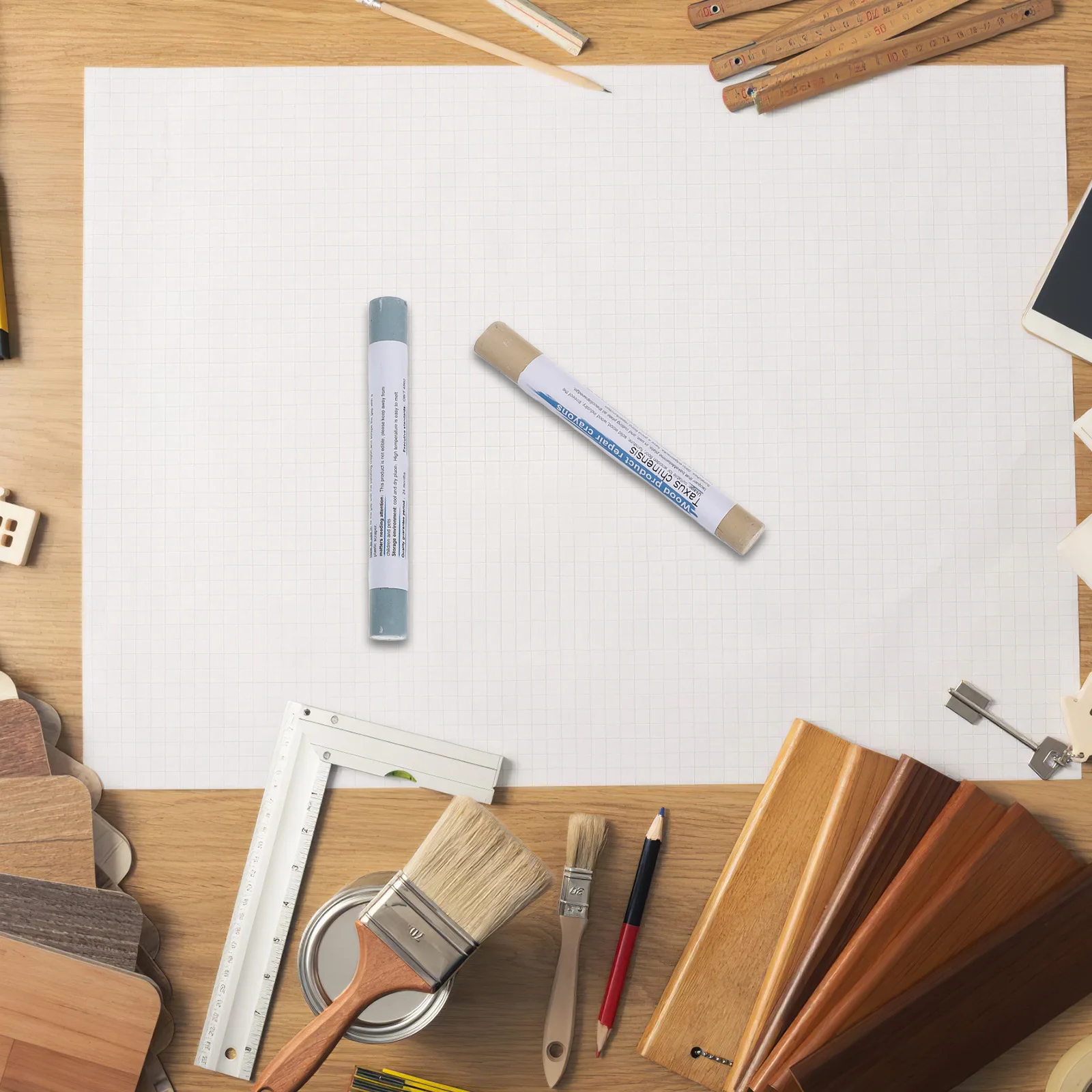 ชุดซ่อมเฟอร์นิเจอร์ 16 ชิ้น พร้อมปากกาเขียนสี แท่งเติมสี สำหรับตู้ ชั้นไม้ เตียง ซ่อมรอยขีดข่วนบนไม้