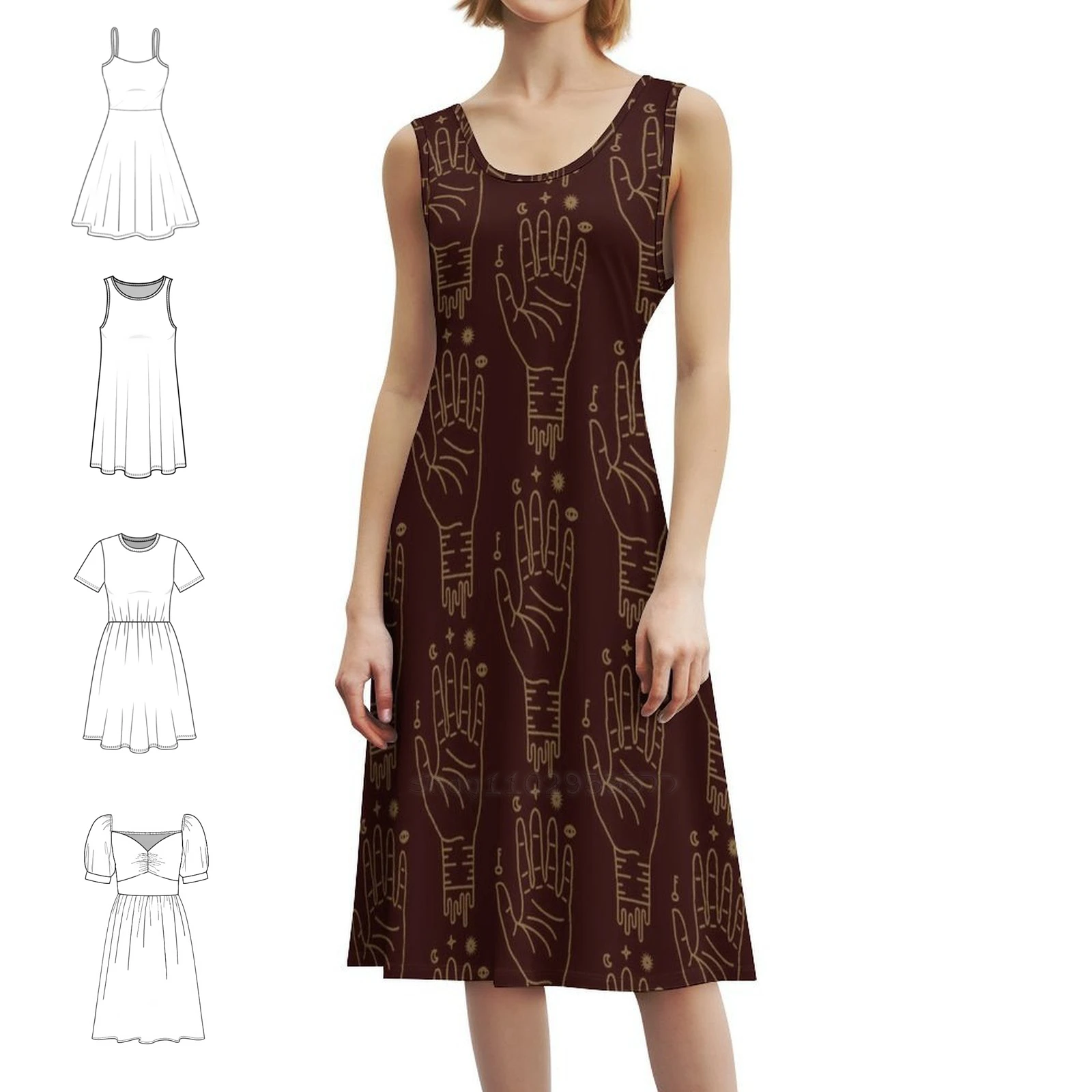 

Hand Of Glory Floral Smock Dress For Women Spring Summer Casual Dress For Party Hand Glory Hand Of Glory Eye Symbolism Women's