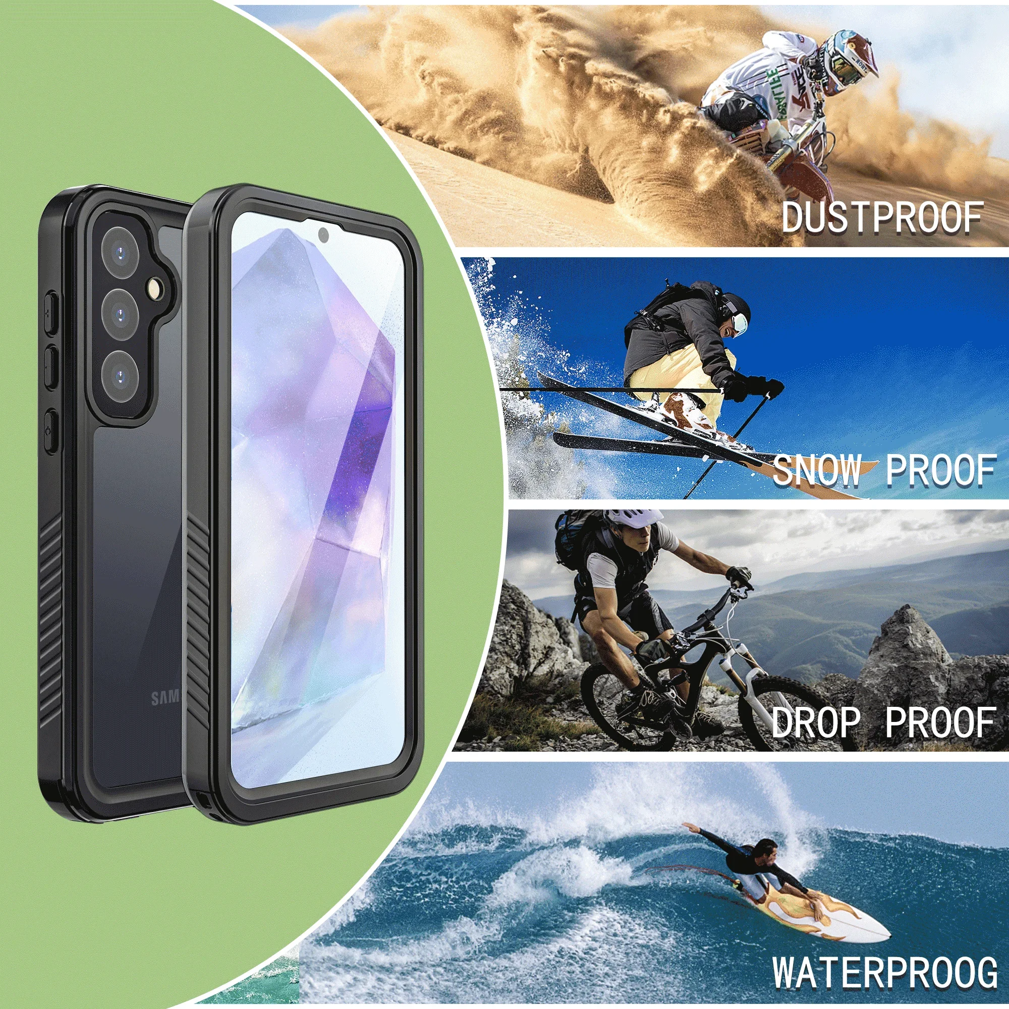 Real Waterproof Case for Samsung Galaxy A55 5G S23 S24 Plus Ultra S20 S21 FE Full Cover Outdoor Shockproof Underwater Case