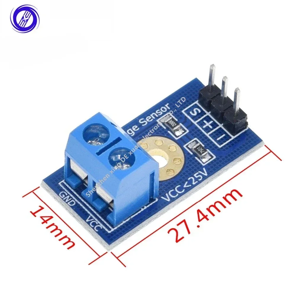 5 Buah Elektronik Pintar DC 0-25V Modul Sensor Tegangan Standar Uji Robot Pintar Bata Elektronik untuk Kit Diy Arduino