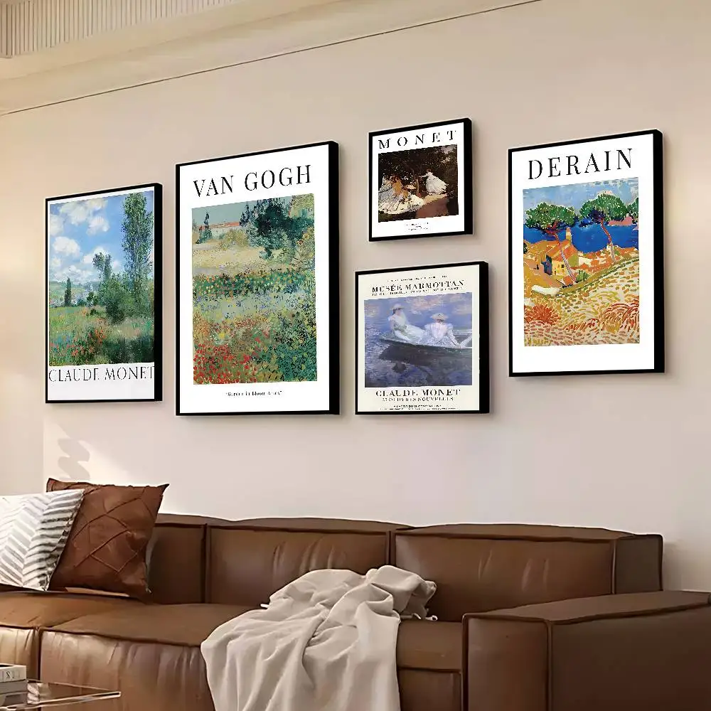 Famous Drawing Art Claude Monet Poster Kraft Club Bar Paper Vintage Posters Wall Art Painting Bedroom Study Stickers