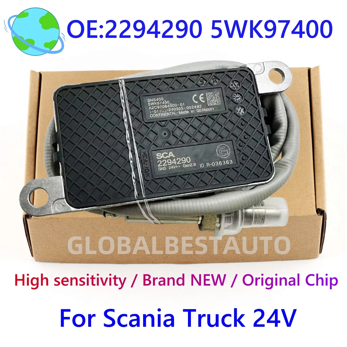 

High Quality forNGK Probe 2294290 5WK97400 NOX Oxygen Sensor 2064768 2247380 2296800 Made In Germany For Scania Euro 6 Truck