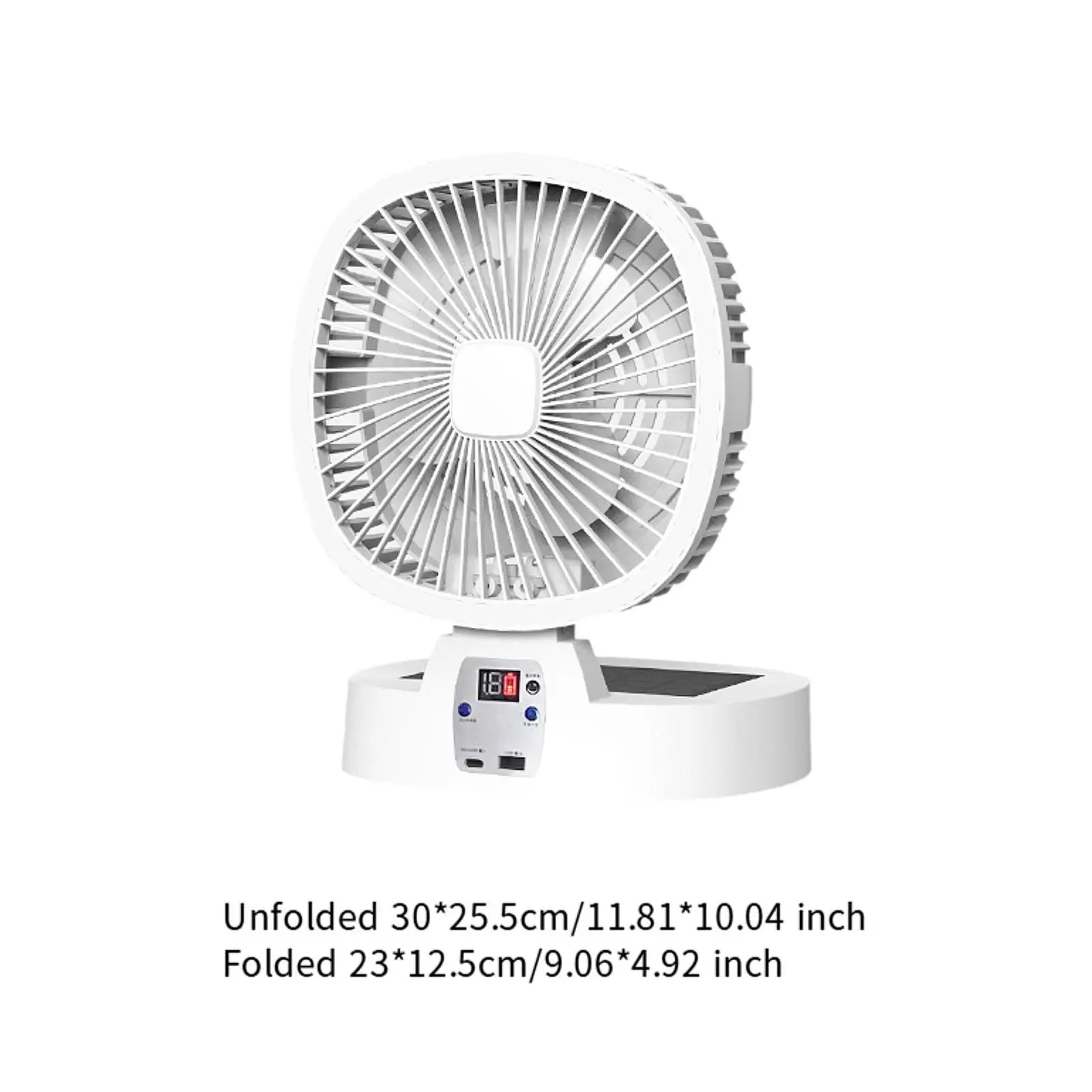 Ventilador de Refrigeração USB Dobrável, Luz Noturna LED, Plug in, Acampamento ao ar livre, Pessoal, Piquenique, Escritório, Casa, Viagem, Pátio