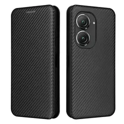 Zenfone 9 5G 9Z 10 10Z Flip Case Luxury PU Carbon Fiber Leather Book Card Holder Cover For ASUS Zenfone 9 10 Phone Cases Bags