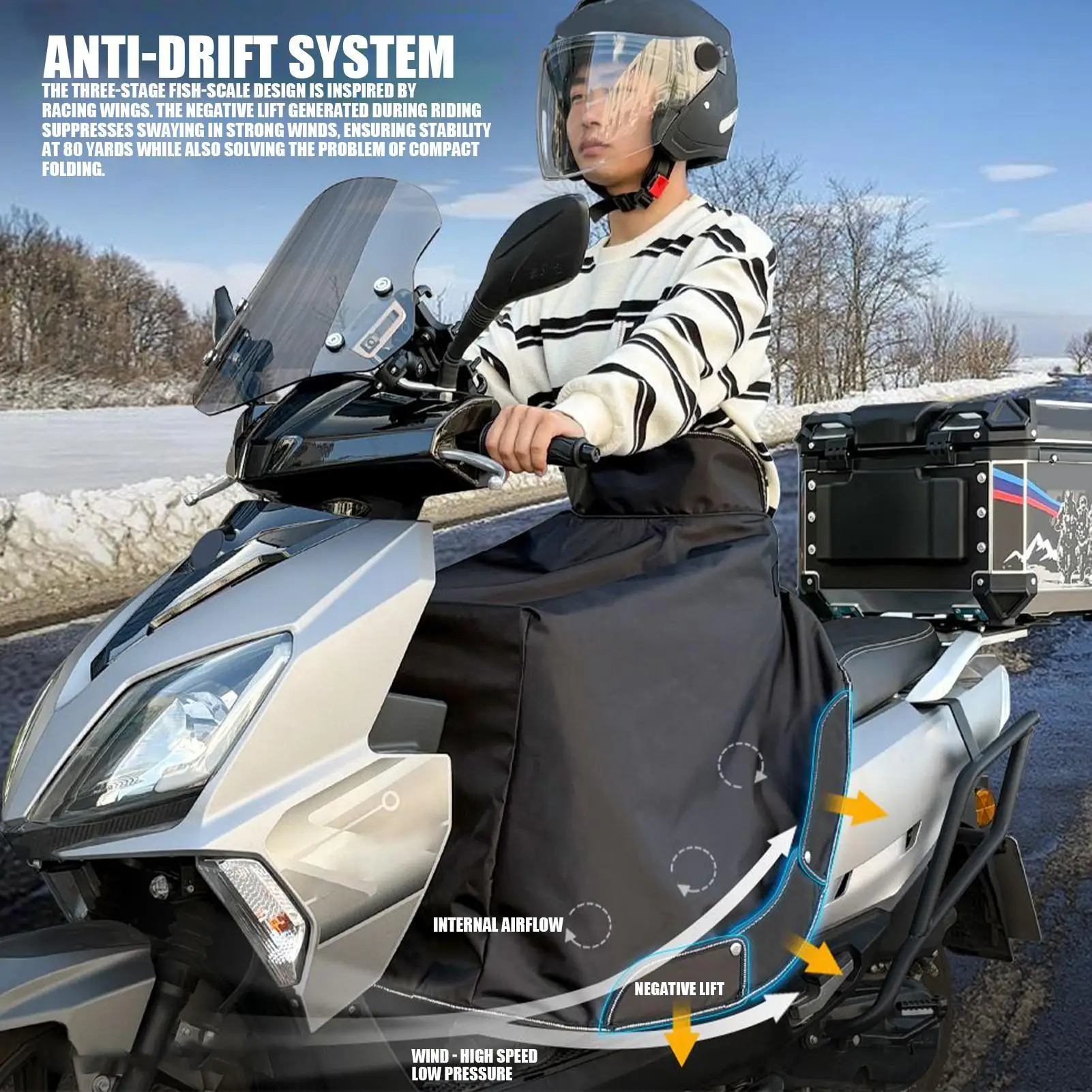

Wind Guard Cover For Scooter Waterproof Warm Scooter Apron Lower Body Cover For Women Men Adults Outdoor Rides Motorcycle
