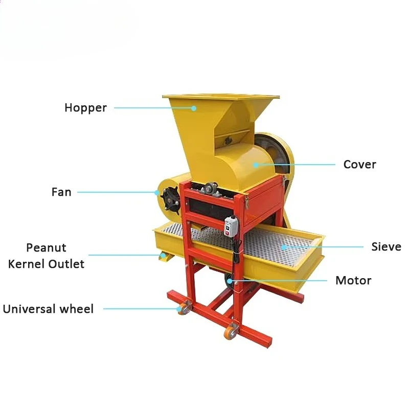 آلة قصف الفول السوداني والفول السوداني آلة تقشير الكستناء والكاكاو والفول السوداني والأحمر والأسود