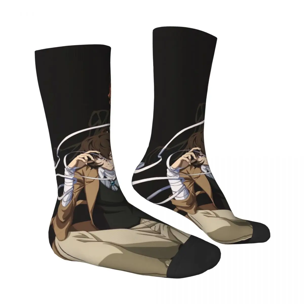 Bungou Stray Dogs Wan Anime Dazai And Chuuya Unisex Winter Socks Warm Happy Socks Street Style Crazy Sock