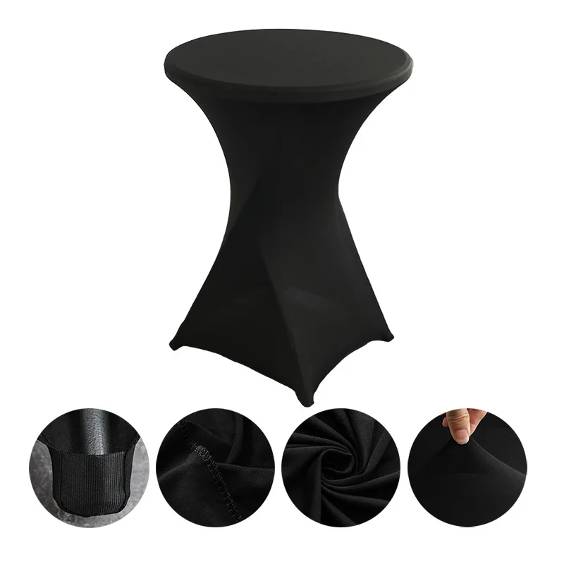 Hoogte Stretch Rond Tafelkleed Cocktail Tafelkleed Spandex Tafelkleed Bar Hotel Party Bruiloft Elastisch Tafelkleed Decor