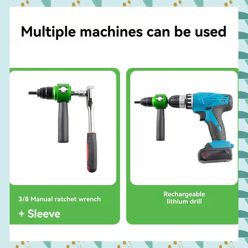 A71P Electric Aerodynamic Rivet Tool Kit Rivet Nut Tool Kit With Rivet Drill Bit Adapter Nut Pull Riveting Tool