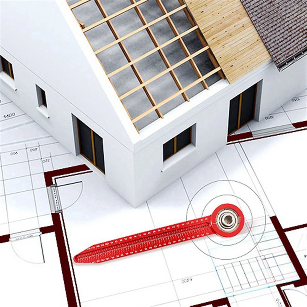 Rot verstellbarer Zeichen kompass tragbarer Zeichen kompass industrielles Design Zeichnung dekoration Loch lineal Lineal DIY