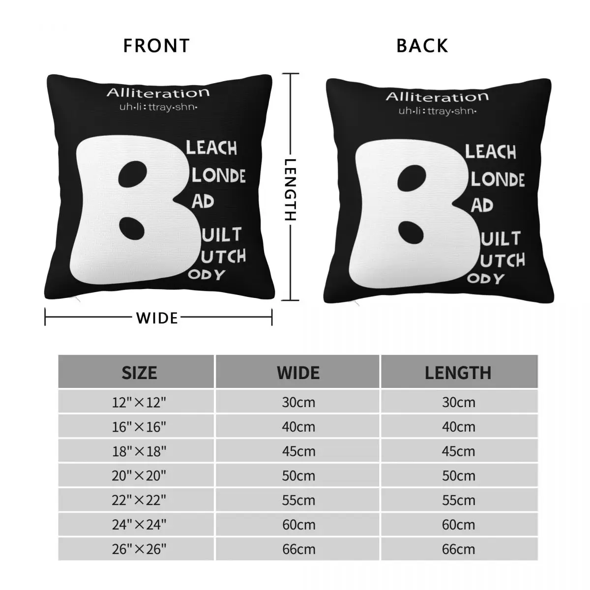 Bleach Blonde Bad Built Butch Body Square Pillowcase Polyester Linen Velvet Pattern Decor Throw Pillow Case Home Cushion Case