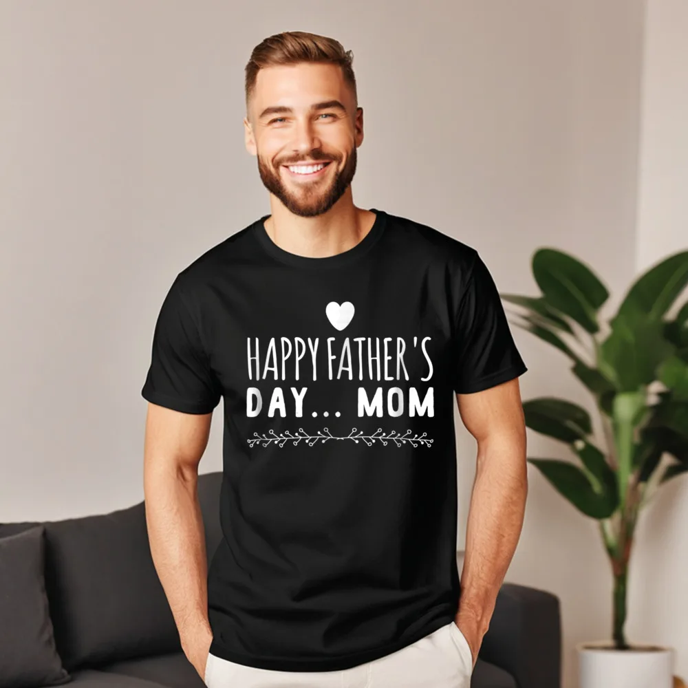 Funny gift - Happy Fathers Graphic Christmas Cotton Fabric Round Neck Mens Tees Normal T-shirts Hip Hop Short Sleeve T-Shirt