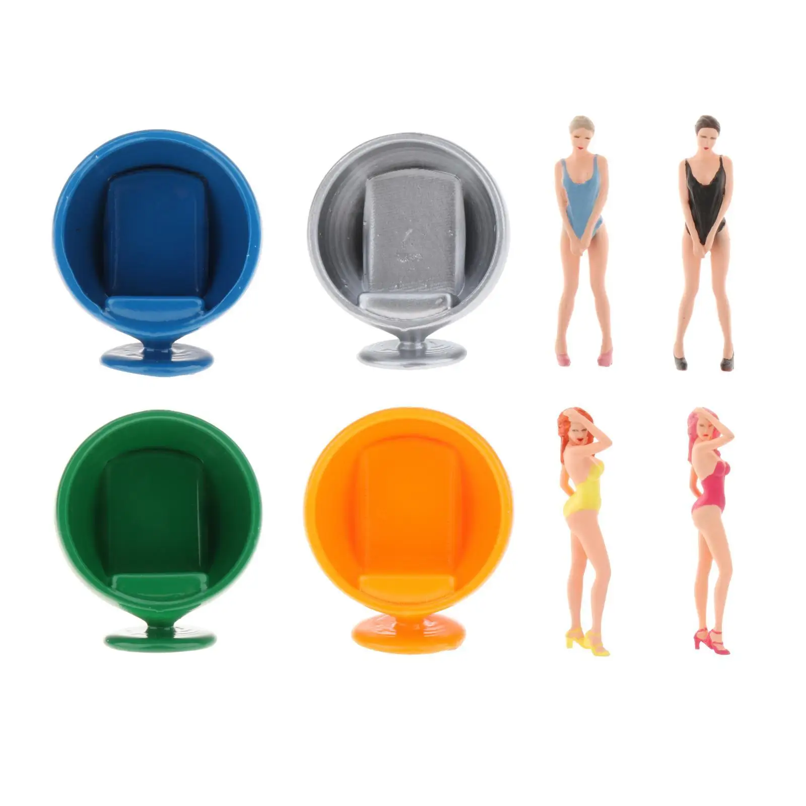 Figurki / Krzesła w skali 1:64, statuetki modelarskie, miniaturowe figurki do modeli, dekoracji domu, bonsai, akcesoria do budynków.