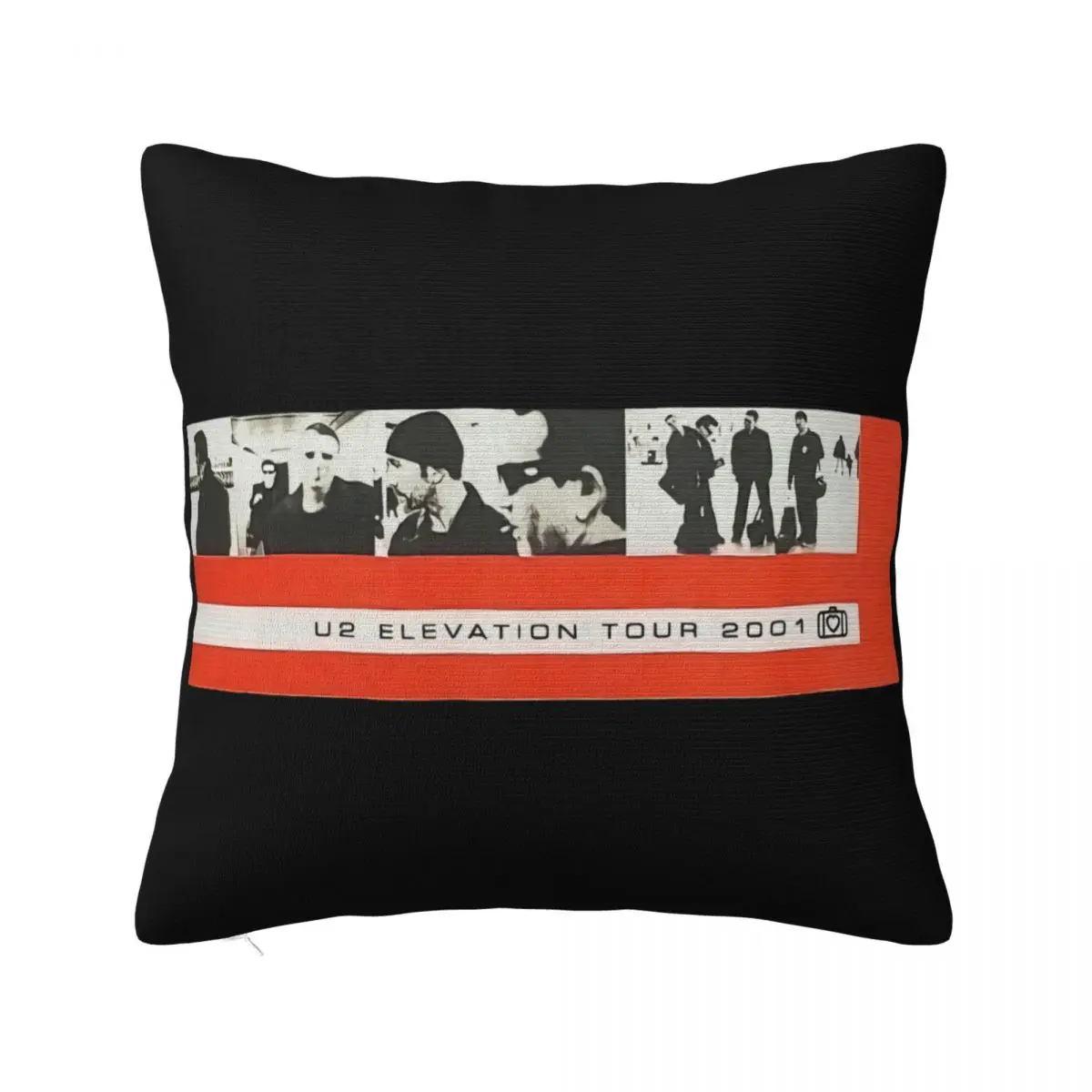 U2 Elevation Tour 2001 Double Sided Hart Luggage Photos Bono Medium Slogan Homme Casual Selling Text Pillow Case