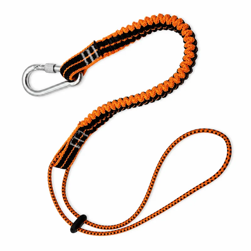 Tools Lanyard Anti-Loss Elasticity Tether With Carabiner Hook Tool Lanyard Maintenance Work Anti-Loss Wrench Hammer Tool Rope