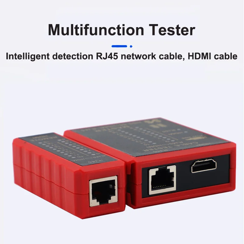 جهاز اختبار كابل الشبكة متعدد الوظائف HDMI متوافق مع RJ45 8P8C LAN POE أداة اختبار خط الهاتف RJ11 المضادة للحرق #6