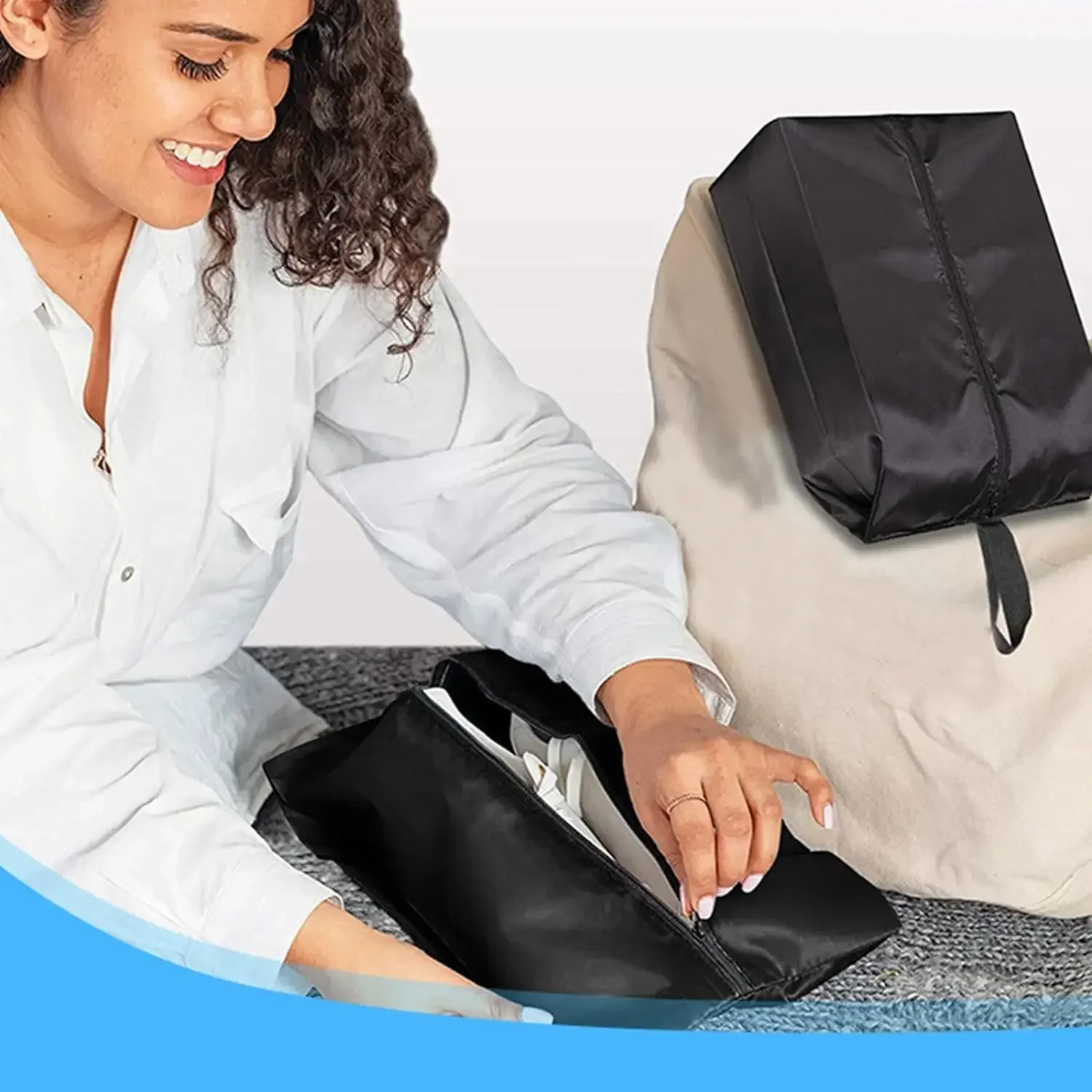 QXB01-Bolsa de zapatos impermeable portátil para hombre y mujer, bolsa de almacenamiento multifunción plegable para viajes al aire libre y el hogar