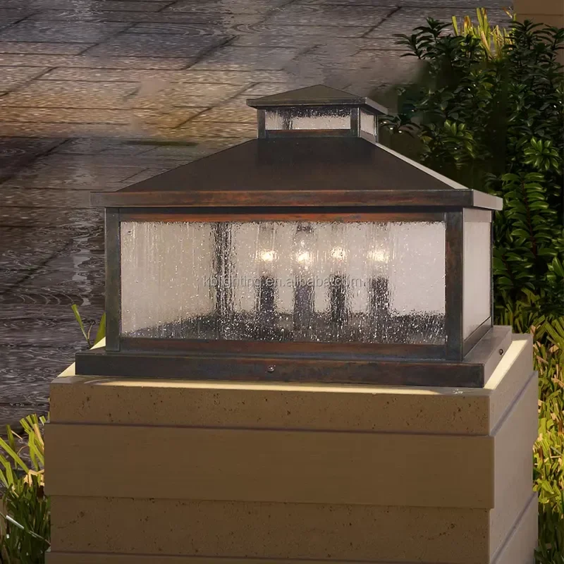 Post Lamp LED Outdoor Waterproof Pillar Lamp Fence Pillar Gate Glass Candle Courtyard Lamp Housing Pier Lights