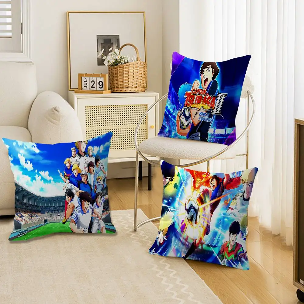 Cartoon Captain Tsubasa Pillow Cushion Cover Pillowcase Living Room Sofa Home Decor Customized