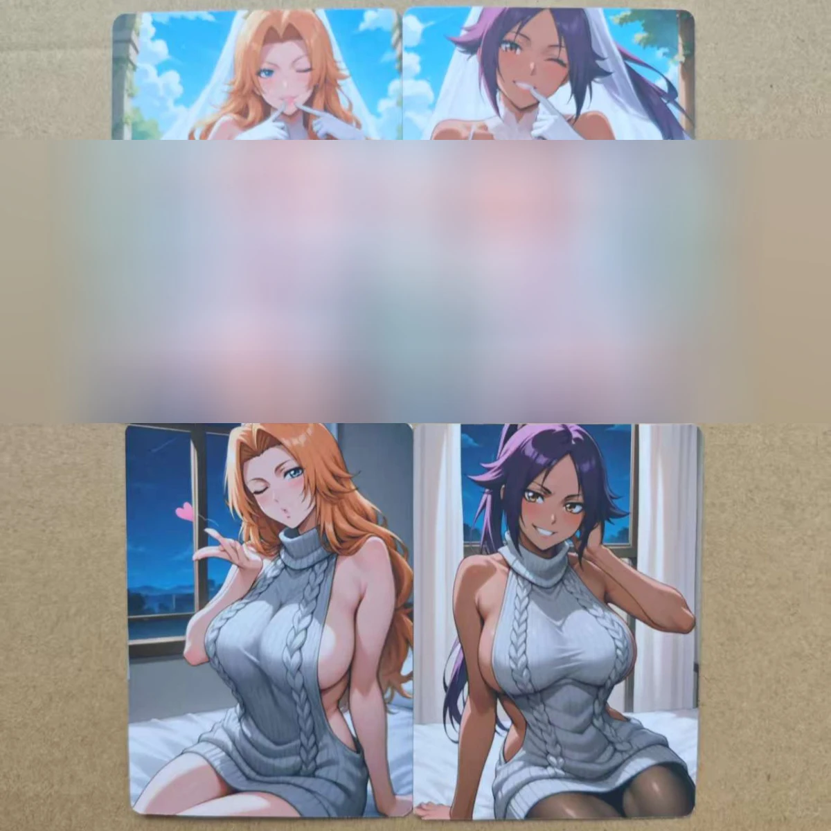 8Pcs/set Card Wedding Dress Kuchiki Rukia Shihouin Yoruichi Inoue Orihime Matsumoto Rangiku DIY Animation Collection Card