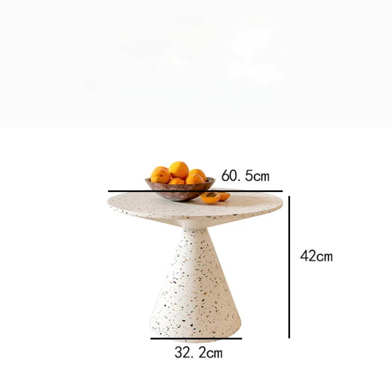 

Cream Style Coffee Table Living Room Light Luxury Modern Simple Circular Side Table Living Room Furniture Iron Art Metal Table