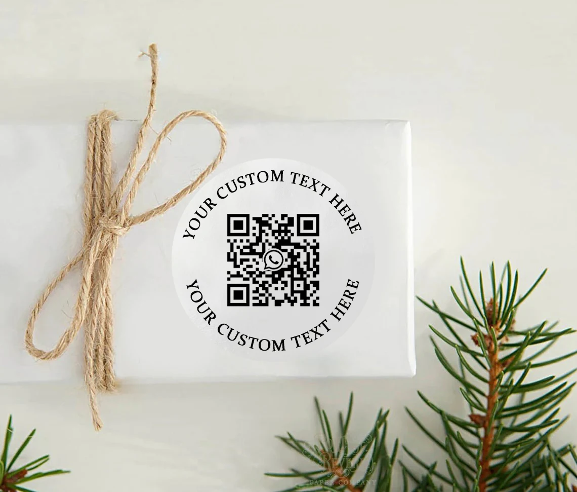 Custom 100Pcs Transparent Qr Code Stickers, Round or Square, with Personalized Logo and Text: Transparent Labels, Suitable for Product Packaging + Small Business Brand Promotion