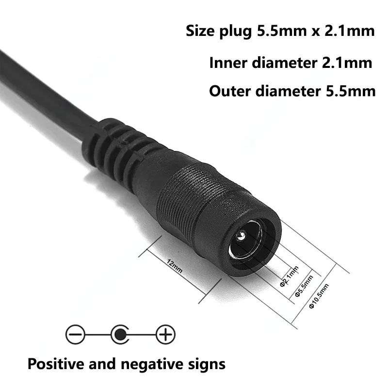 

DC Power Plug Switch Female to Male Switch Extension Cable 30cm For LED Strip Light 5.5 x 2.1 mm Power Cable Connector On-Off