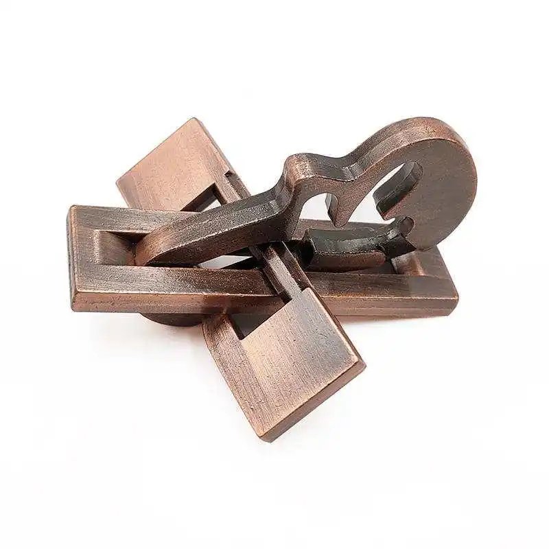 Classic IQ YangQin Lock Metal Brain Teaser Magic Baffling Unlock Interlocking Puzzle Toys For Kids Teens Educational Gifts