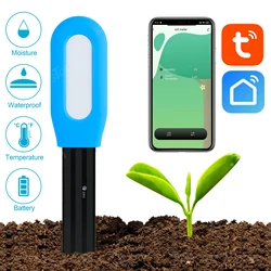 Tuya-Medidor de umidade do solo sem fio Smart Plant Soil Tester Monitor de umidade de temperatura Ferramenta de medição de plantas em vaso