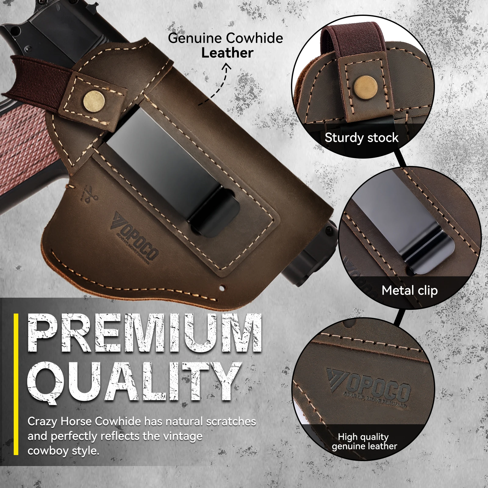 

Новая кожаная кобура IWB/OWB 2026 года для скрытого ношения пистолетов Glock 17/19/23/26/42/43X, Taurus G2/G2C/G3C и большинства моделей пистолетов