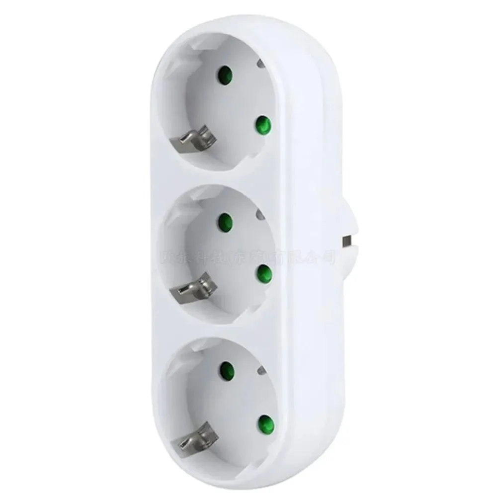 EU Plug Socket Extender 1 To 3 Way European Conversion Plug Germany Standard Multiple Plugs Electrical Socket Adapter For Home