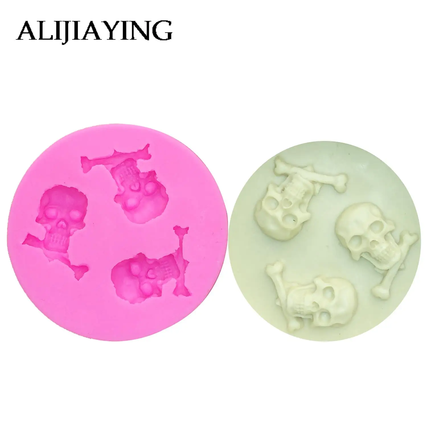 M0492 3D Skull Head Silicone Mold Home Party Fondant Cake Chocolate Silicone Mold Cake Tools
