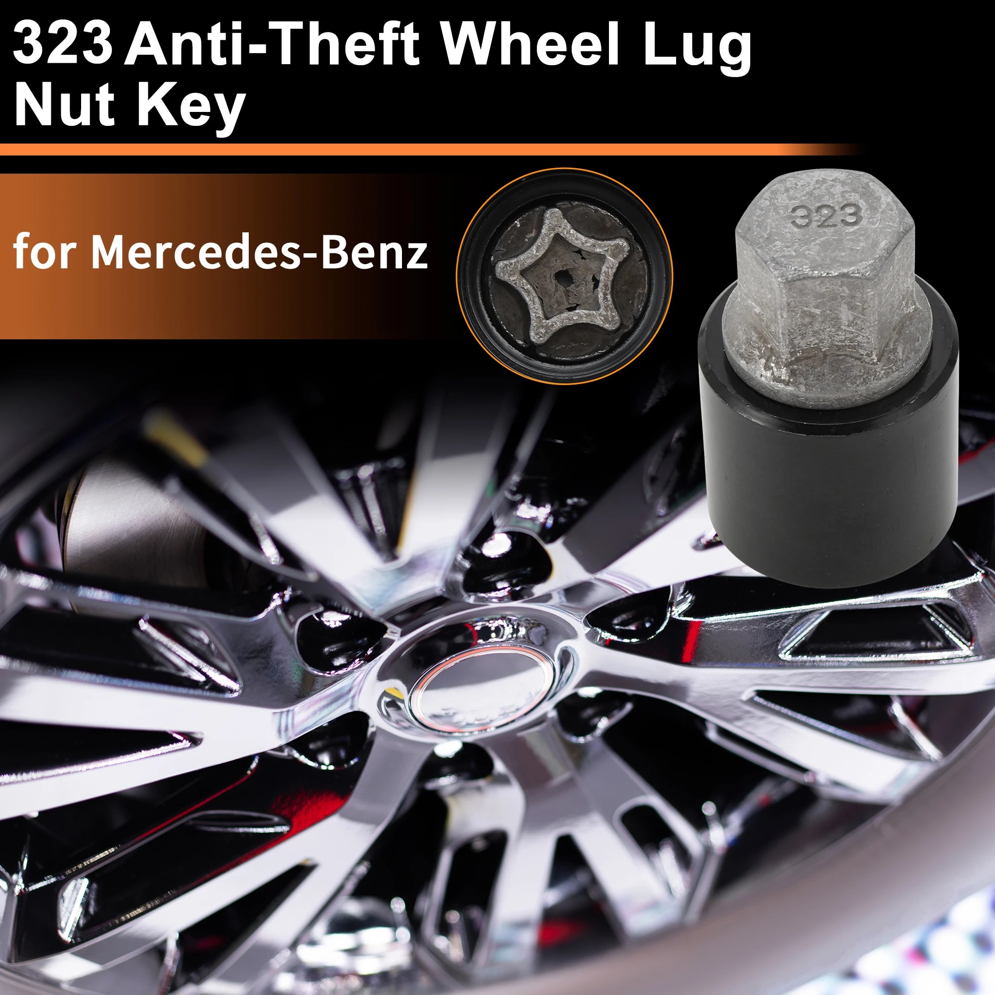 

UXCELL # Стопорная гайка колеса 323 для Mercedes-Benz, стопорная гайка, инструмент для снятия гнезда ключа