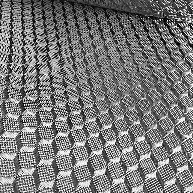 

3K 240gsm 2x2 3D three-dimensional space pattern cloth Real Carbon Fiber Cloth Carbon Fabric 40" / 100cm width，roll up sewing