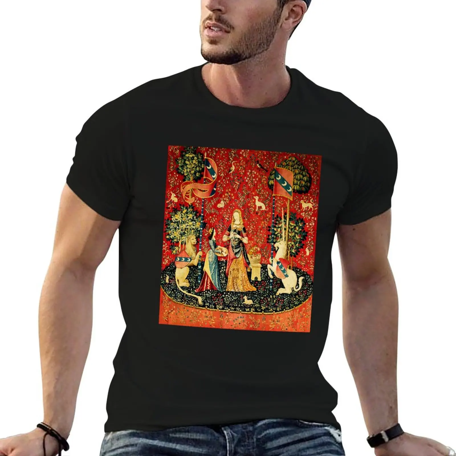 The Lady and the Unicorn: à Mon Seul Désir T-Shirt Simple Trendy Casual T-Shirt